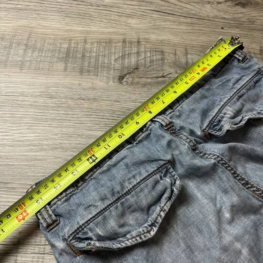 Old Navy‎ Cargo Shorts Mens 32 Blue Denim Light Wash Relaxed Fit Y2K Utility